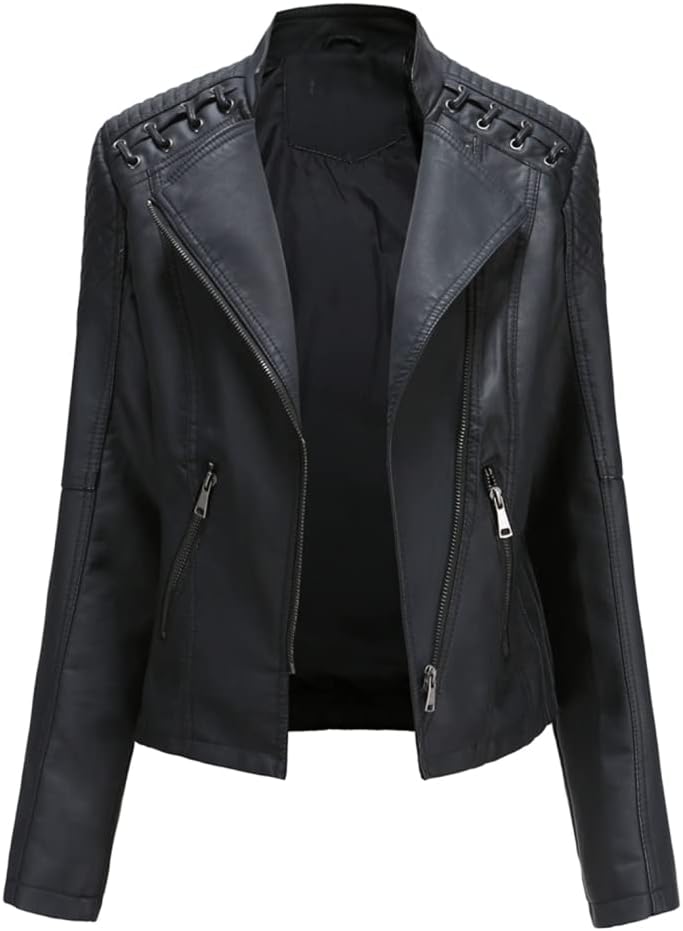 Women's slim fit moto jacket