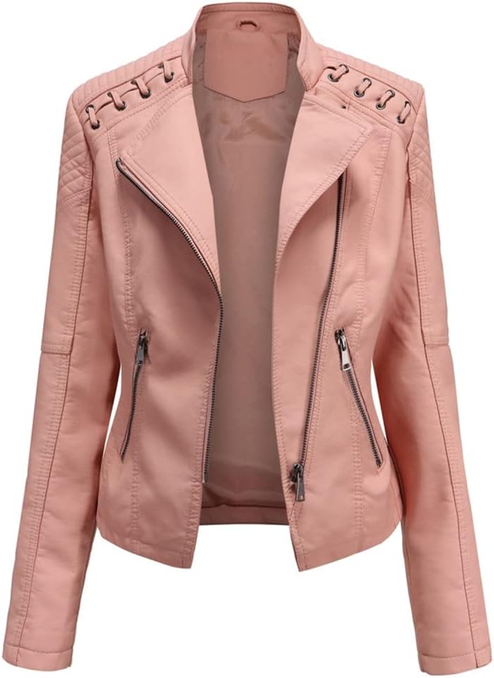Women's slim fit moto jacket