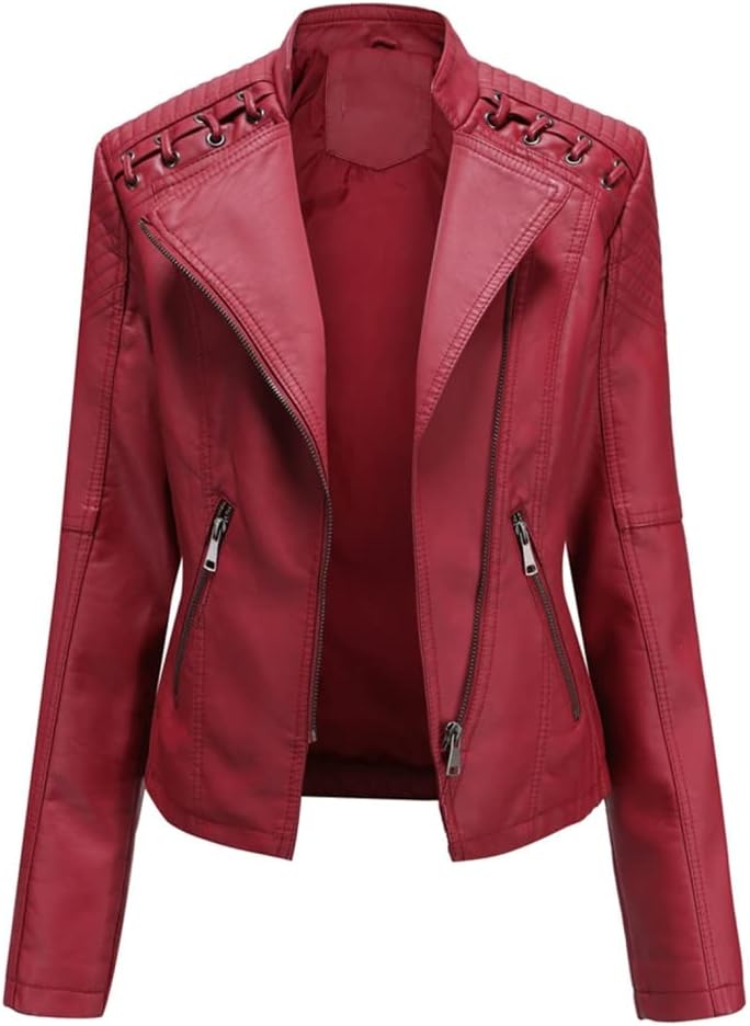 Women's slim fit moto jacket