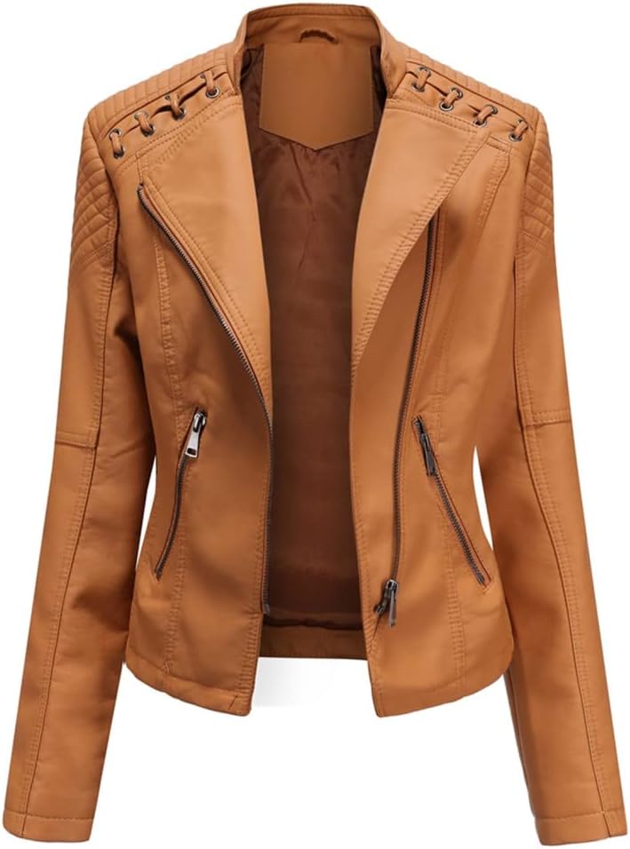 Women's slim fit moto jacket