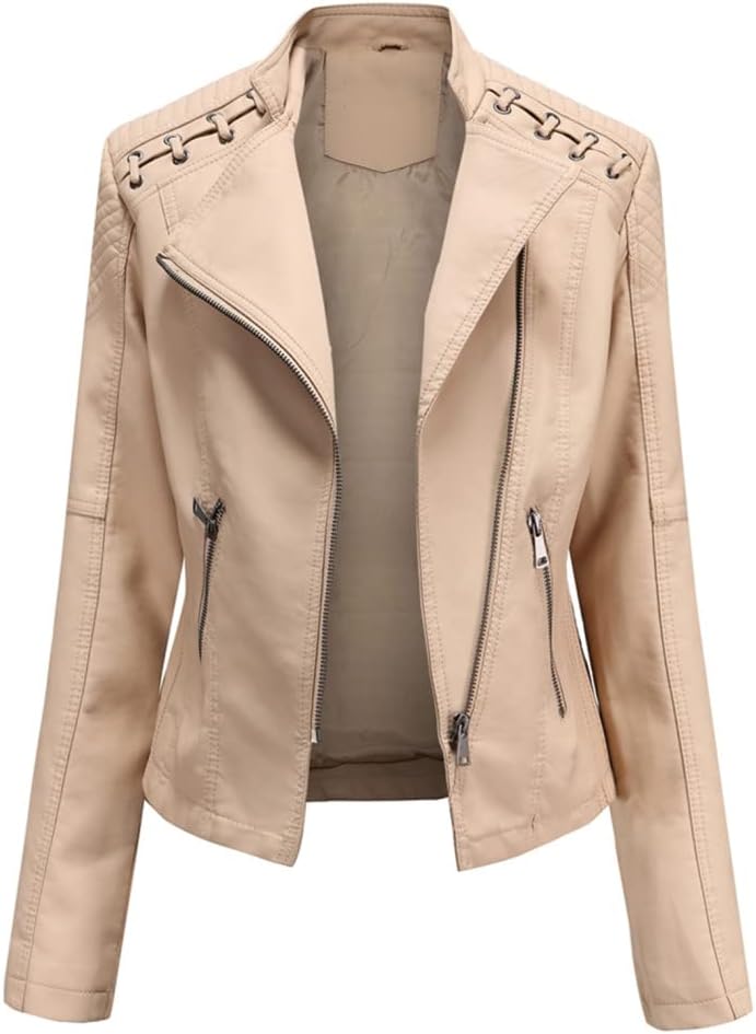 Women's slim fit moto jacket