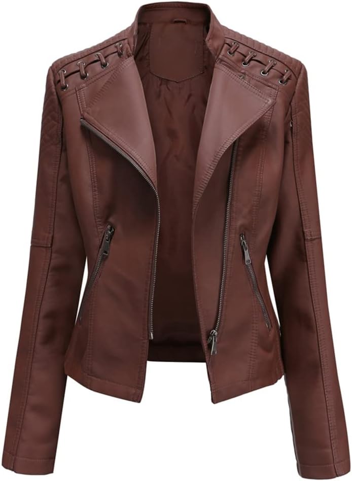 Women's slim fit moto jacket