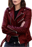 Women's faux leather biker jacket
