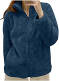 Women's hooded sherpa fleece coat