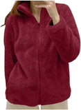 Women's hooded sherpa fleece coat