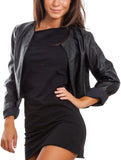 Women's cropped faux leather bolero jacket