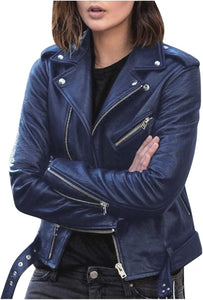 Women's faux leather biker jacket