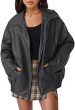 Women's oversized moto jacket