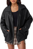 Women's oversized moto jacket
