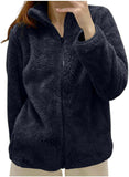 Women's hooded sherpa fleece coat