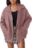 Women's oversized moto jacket