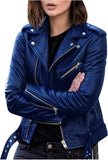 Women's faux leather biker jacket