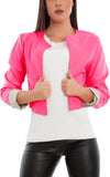 Women's cropped faux leather bolero jacket