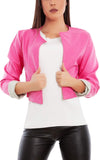 Women's cropped faux leather bolero jacket