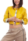 Women's cropped faux leather bolero jacket