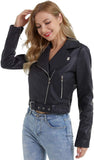 Women's cropped faux leather jacket