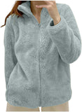 Women's hooded sherpa fleece coat