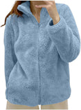 Women's hooded sherpa fleece coat