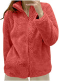 Women's hooded sherpa fleece coat