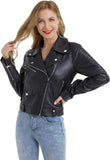 Women's cropped faux leather jacket
