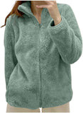 Women's hooded sherpa fleece coat