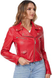 Women's cropped faux leather jacket