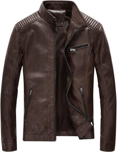 Men's slim fit leather jacket