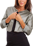 Women's cropped faux leather bolero jacket