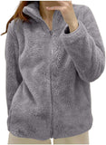 Women's hooded sherpa fleece coat