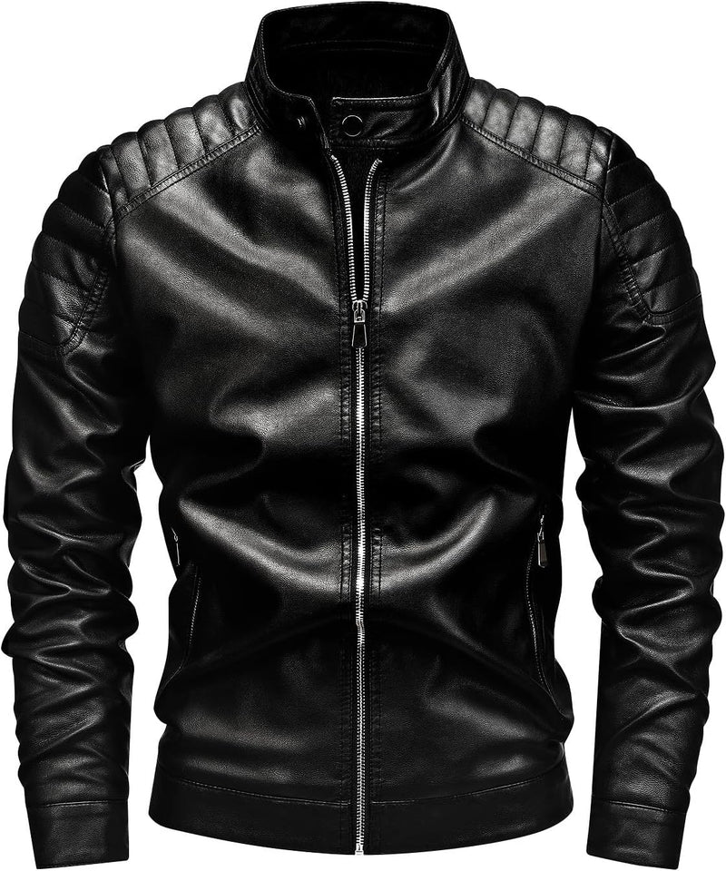 Men's slim fit leather jacket