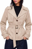 Women's faux suede belted jacket